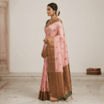 Blush Pink Gadwal Silk-Cotton Saree - Image 2