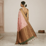 Blush Pink Gadwal Silk-Cotton Saree - Image 3
