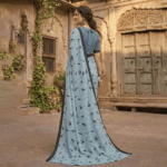 Sky Blue Georgette Saree - Image 2