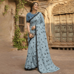 Sky Blue Georgette Saree