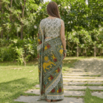 Green Printed Cotton Silk Saree - Image 3