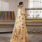 Ivory Art Silk Saree - Image 3