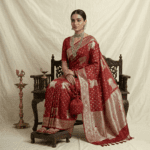 Royal Red Banarasi Georgette Saree - Image 2