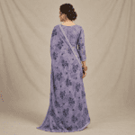 Lavender Floral Georgette Saree - Image 3